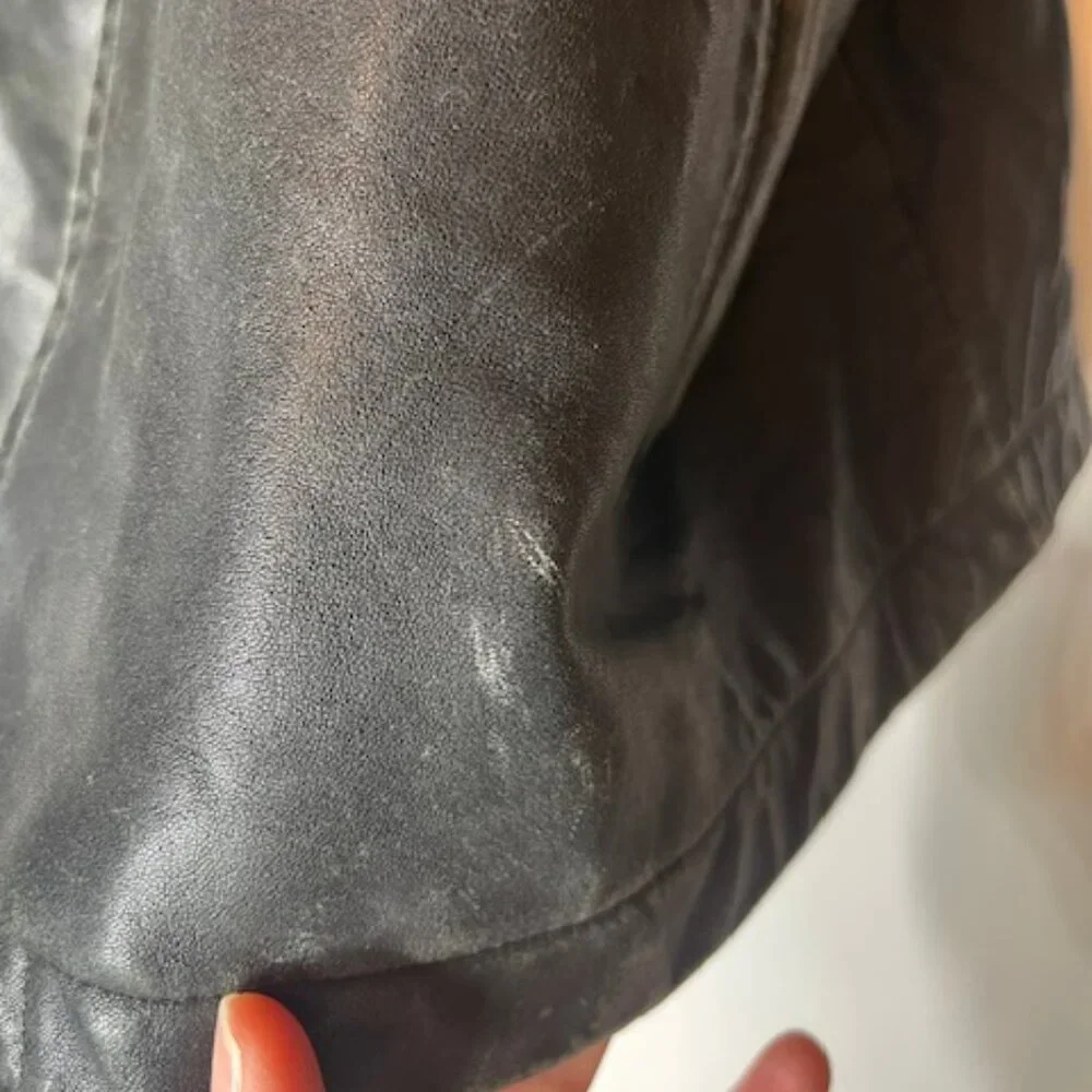 Banana Republic Vintage Leather READ Bomber Full Zip Buttery Soft‎ Jacket Sz L